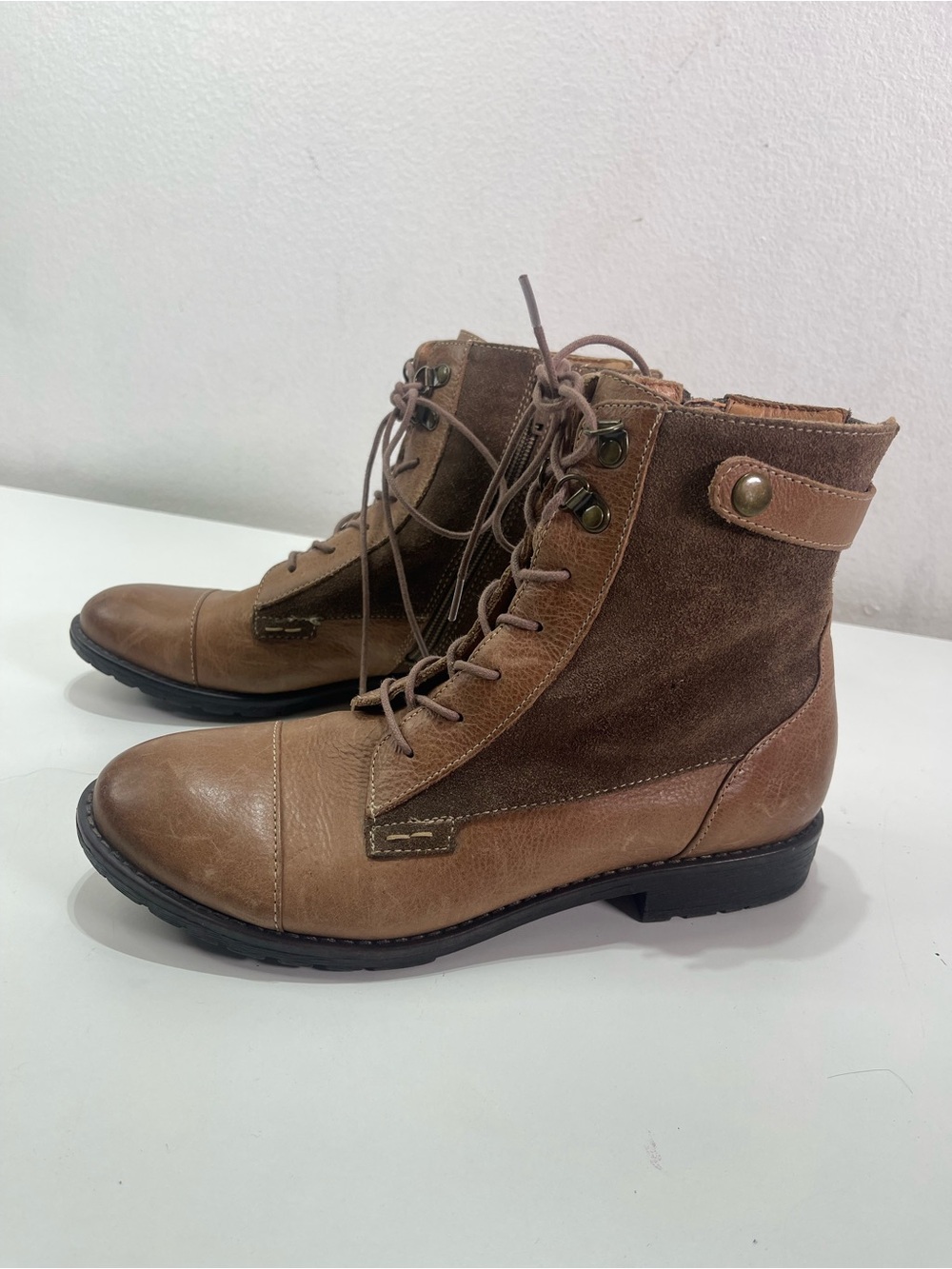 Montana Artisan Boots Wmn 7.5 M Brwn Leather Combat Cap toe Steampunk Whimsigoth